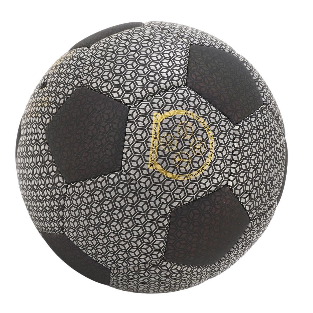Luminous Glowing Football Holographic Reflective PU Machine Stitched Night Glowing Soccer Ball for Night Game