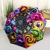 Horoscope, Astrology Automatic Folding Umbrella 8 Ribs, Durable Iron Frame, Bright Color Pattern Compact Travel Umbrella, Suitable for Outd