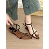 Korean Female Filter! Temperament Satin Pointed Cross with Wedge Heel Sandals Women's Summer 2025 Open-toed Sandals