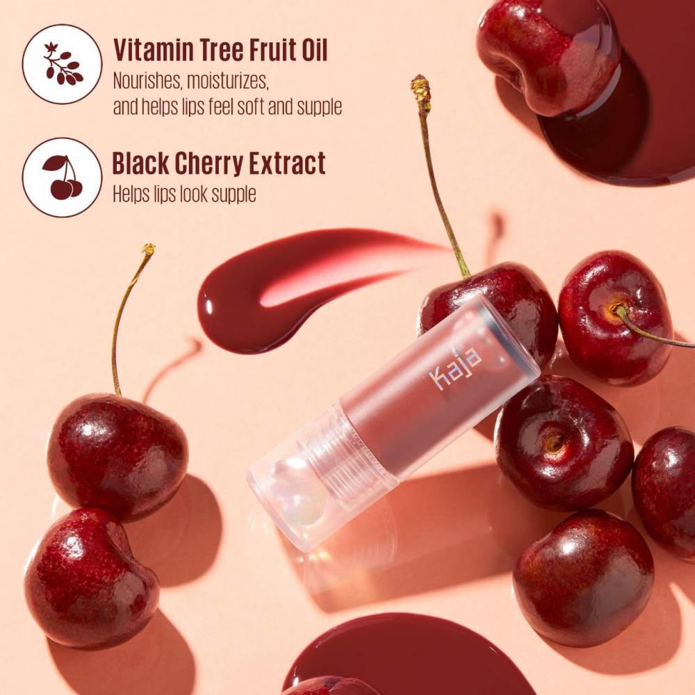 Kaja Juicy Glass Lip Oil 0.13 Oz   4 Ml Cherry Cola choColate Red