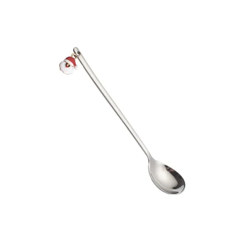 New Creative 6-piece Set of Stainless Steel Christmas Spoons Christmas Party Tableware Decorations