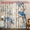 2D FLAT PRINTING 2pcs Curtains (Without Rod) Blue Bird and Blossoms Popular Curtains Semi-Sheer Curtains Room Decor Suitable for