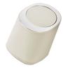 Desktop Trash Can Plastic Minimalist Design Mini Pressing Table Round Wastebasket for Office Beige