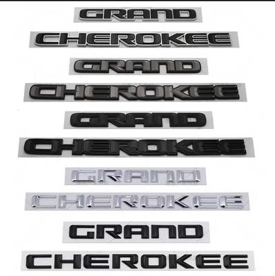 3D ABS Chrome Black Logo Grand Cherokee Emblem Letters Nameplate Car Door Badge Decal Sticker Accessoies
