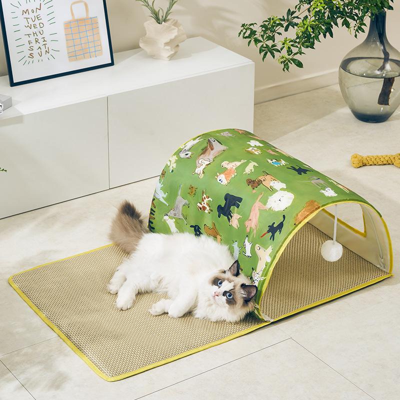 Catwomen Tunnel Summer Cool Mattress  Rattan Cat Nest  Cat Hideaway House  Playable  Sleepable Pet Nest  Cat Villa Cat Room
