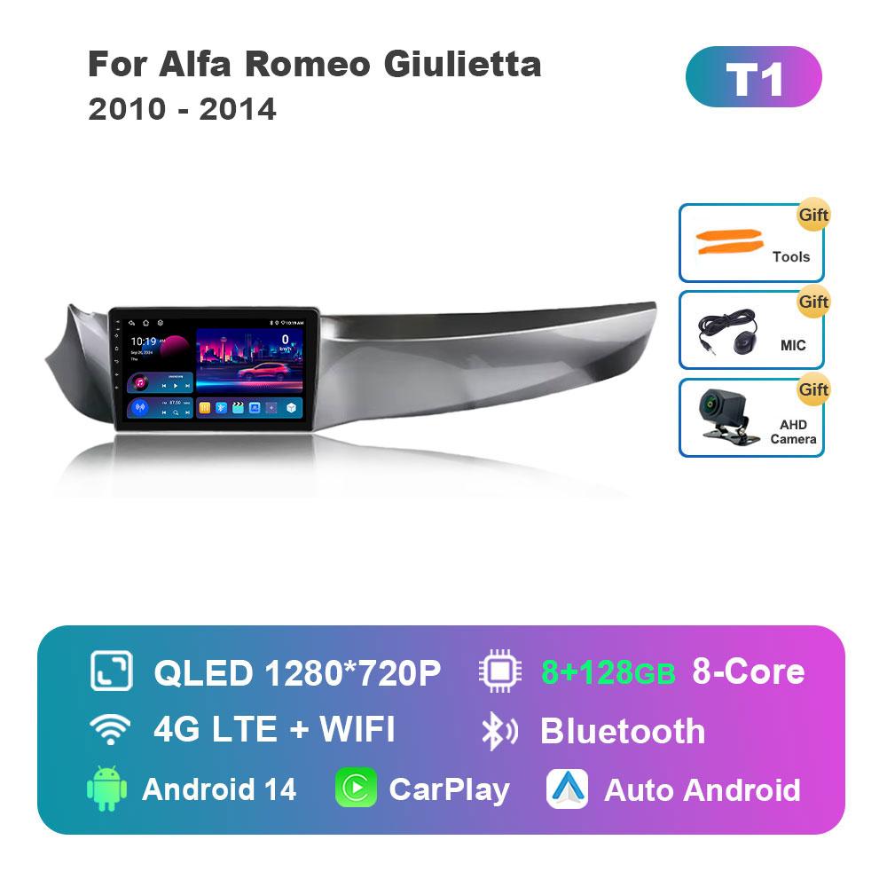 Android 14 System Car Radio Multimedia Player for Alfa Romeo Giulietta 2010 - 2014 GPS Navi WiFi IPS Touch Screen DSP Stereo 4G