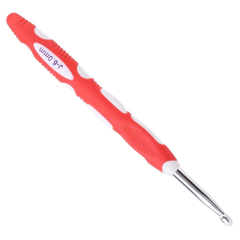 9pcs Plastic Handle Crochet Hooks Set Aluminum Hooks Crochet Hook Kit  For Arthritic Hands