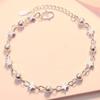 925 Sterling Silver Bead Chain Bracelets For Women Korean Sweet Double Layer Beautiful Stars Bracelets Original Jewelry Gifts