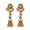 Ethnic style colored diamond-set flower fringed earrings women's retro bohemian earrings European and American exaggerated earrings