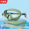 Children's Waterproof Anti-Fog Swim Goggles with Nose Piece and Earplugs - Large Frame Silicone Design