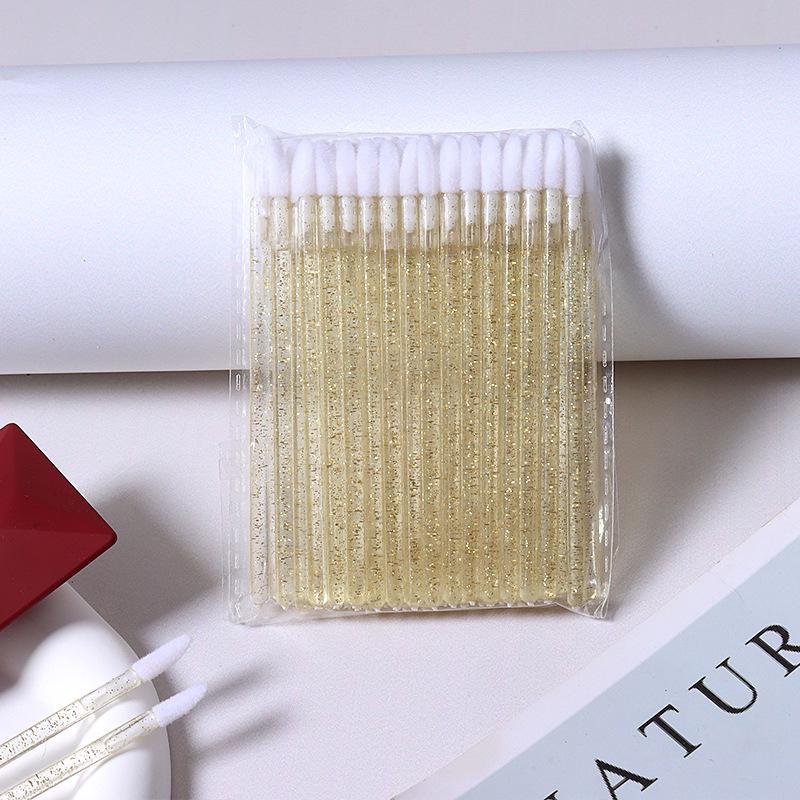 50-Pack Disposable Crystal Lip Brushes - Portable Lipstick, Gloss & Glaze Applicators