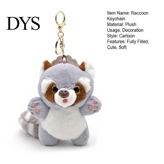 Puppe Schlüsselanhänger Waschbär 3D Augen Niedlich Langer Schwanz Plüschtiere Schmuckstück Weiches Hängendes Stofftier für Schlüsselanhänger Anhänger Rucksack Dekoration Mädchen Geschenk Plüsch