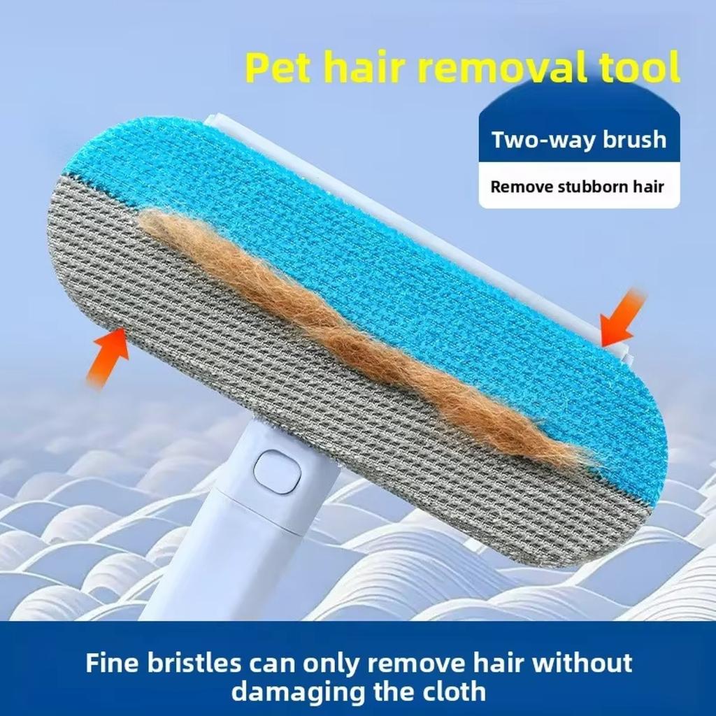 Multi functional bristle brush, pet hair scraper, hair remover, dog remover, pet glue