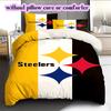 Pittsburgh Steelers Vzorovaná Sada Povlečení Prošívaná Přikrývka Povlak na Polštář Domácí Dekorace Narozeninový Dárek (1 * povlak na peřinu + 2 * povlak na polštář, bez jádra)