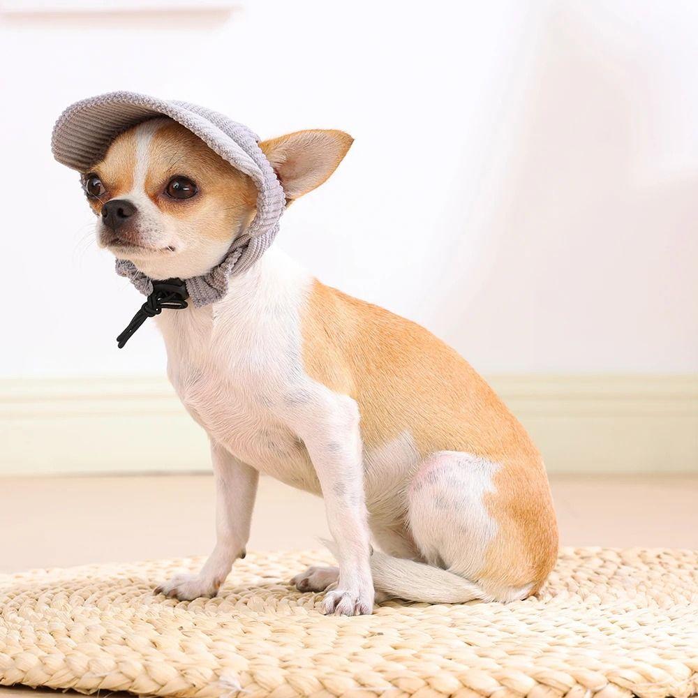 Corduroy Dog Baseball Cap Breathable Cat Headwear Decorative Pet Sun Hats  For Small Pets