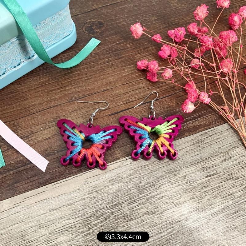 Natural handmade coconut shell earrings Bohemian women's retro cute versatile earrings temperament earrings