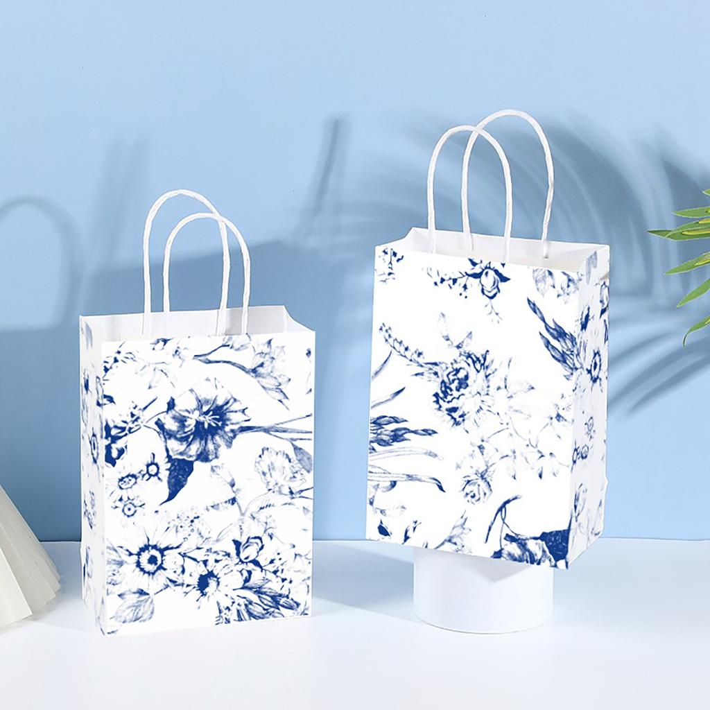 Blue And Porcelain Style Gift Bag – Chinese Wedding Party Bag With Handle