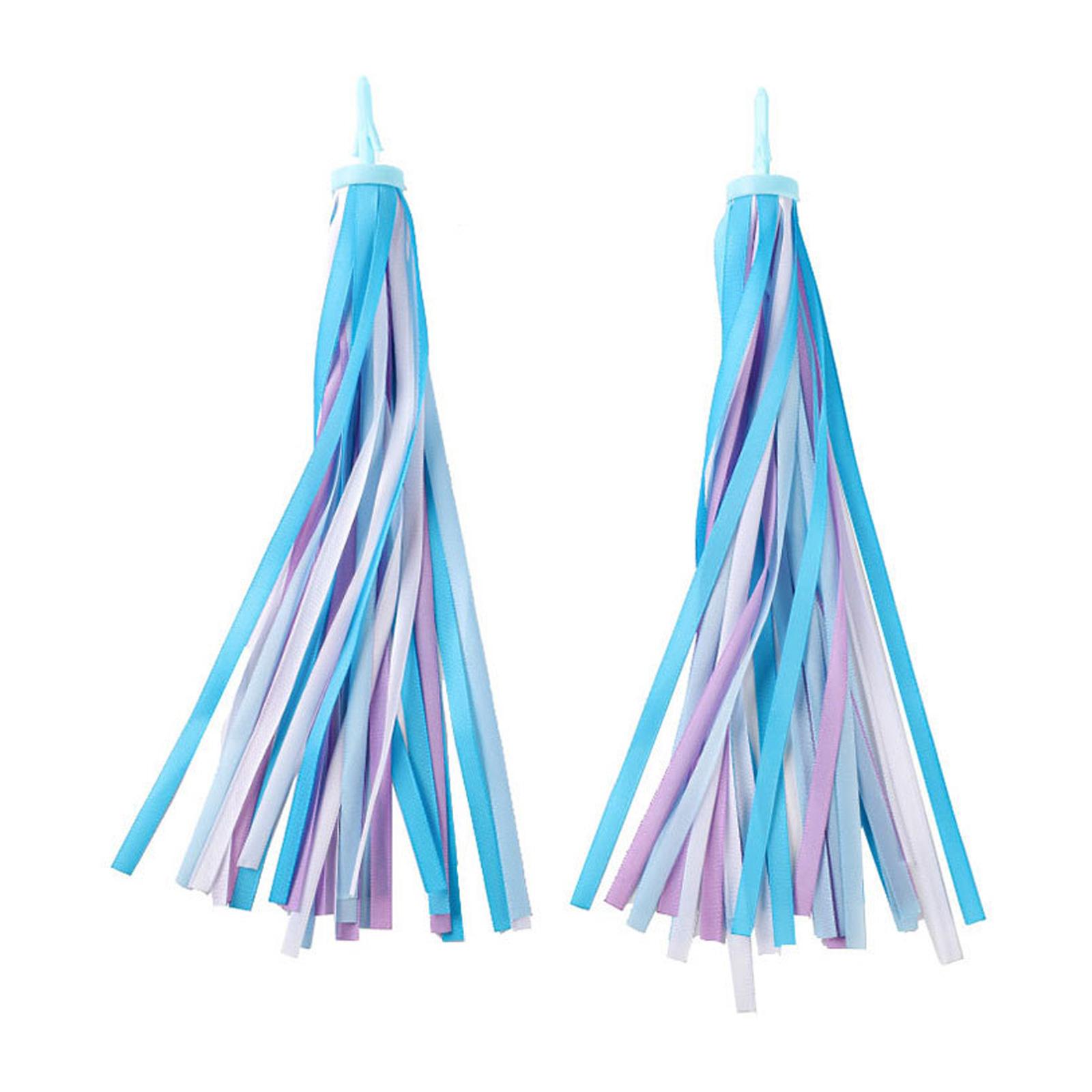 

2pack Colorful Handlebar Tassels Bike Streamers Scooters Tassels Rainbow for Bicycles Decoration 2