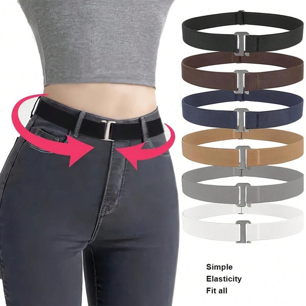 Women's Invisible Elastic Belt, No Buckle Stretch Waist Band, Simple Versatile Adjustable Waist Belt for Jeans Dresses