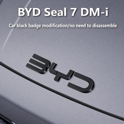 For BYD Seal 07 DM-i 2025 Front Emblem Decoration Rear Blackened Badge Cover Black Warrior Style Exterior Modification