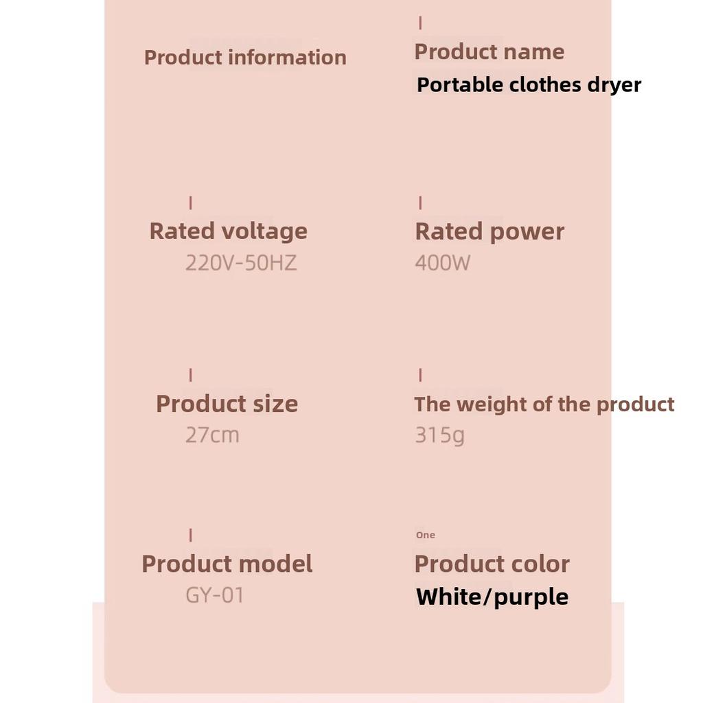 Mini Portable Timing Clothes Drying Hanger Household Travel Garment Dryer Small Clothes Dryer for Dorm Home