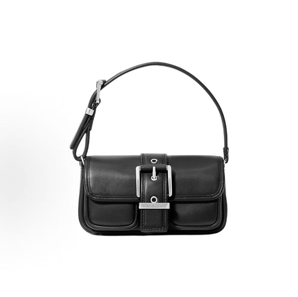 

Michael Kors MK Colby Snap Closure Silver Hardware Leather Mini Handbag Women Handbags Black 32F4SBAU0L-BLACK Basic Set (Bag+Dust Bag)