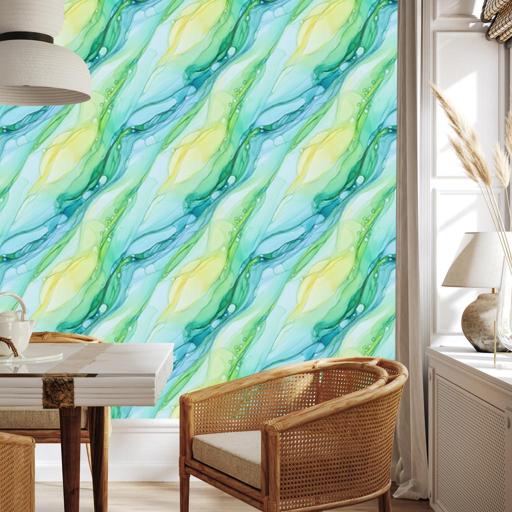 Ink Mint and Celadon Wallpaper for Living Room and Bedroom 50x1000