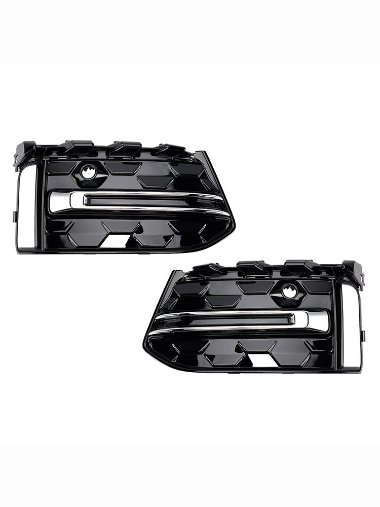2PCS Front Bumper Fog Light Grille Trim Fit A6L C8PA 2023+ Black Chrome