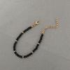 Black Crystal & Gold Beaded Handmade Necklace