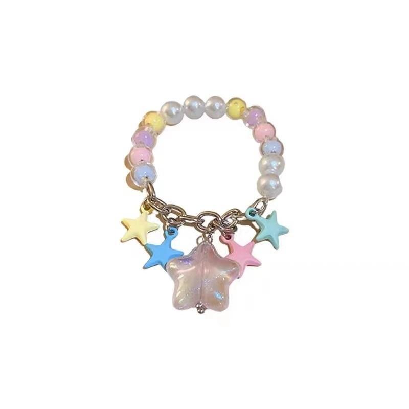 Lightweight Luxury Colorful Star Bracelet Handmade Resin Sweet Chic Dopamine Design For Women