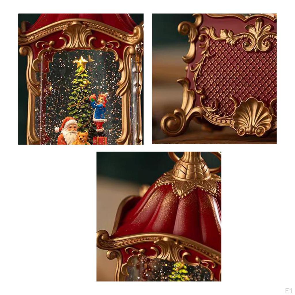 Christmas Snow Globe Merry Music Box with 8 Play Movement Lantern Lamp for Wife