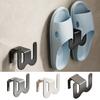 Wall-Mounted Shoe Rack with Drainage Holes Space-Saving Aluminum Hooks for Bathroom Kitchen No-Drill Adhesive Installation Rack for Slippers Towels