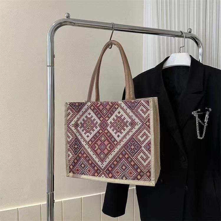 2025 New Canvas Tote Bag Large Capacity Women's Korean Cotton and Linen Commuter Packaging Lunch Box Bag
