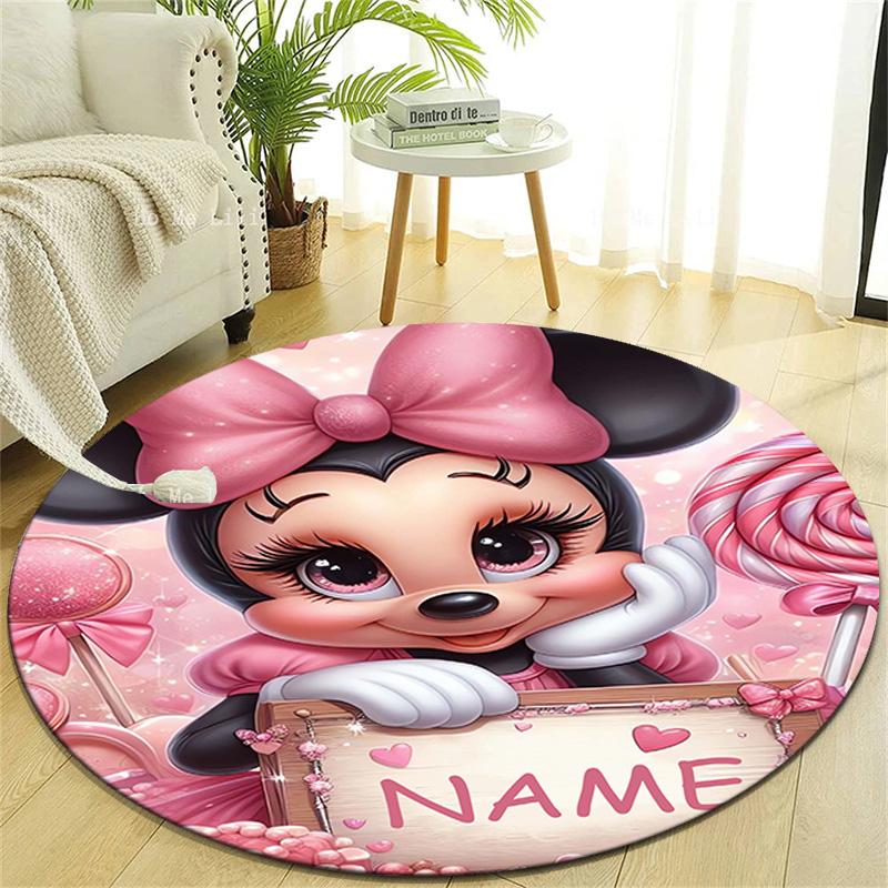 Personalized M-Minnie Round Chair Office Rug - Perfect for Mat, Office Chair & More - Ideal Gift for Birthdays and Holidays