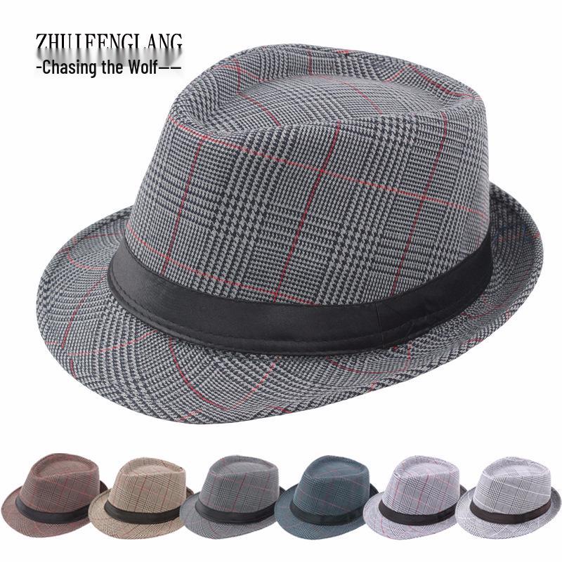 Summer Wool Knit Mesh Fedora Hat with Leather Band