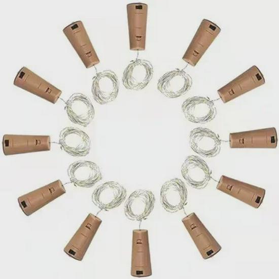 LED Wine Cork Bottle Lamp - Multicolor Button Battery Christmas Decoration