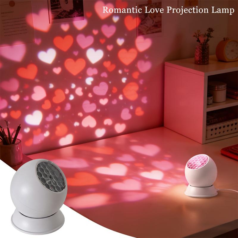 Love Heart Projection Lamp Romantic 360 Degree  Adjustable Heart Projector Light For Wedding Proposal Birthday Party Bedroom Decor