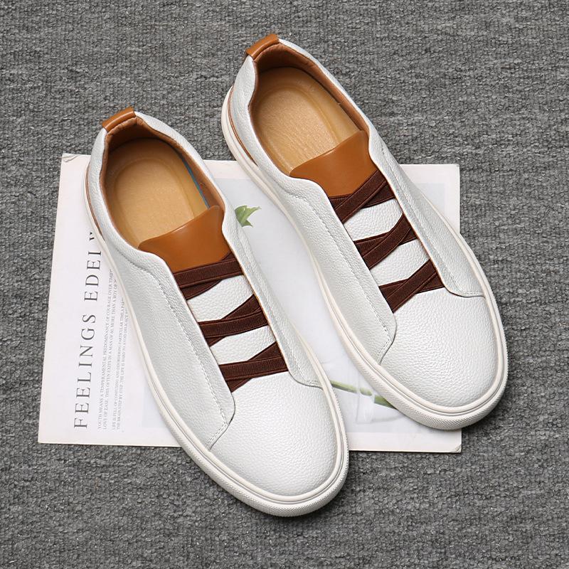 Skate Shoes Round Head Men's Board Shoes British Fashion Trend Casual Sneakers One Pedal Spot