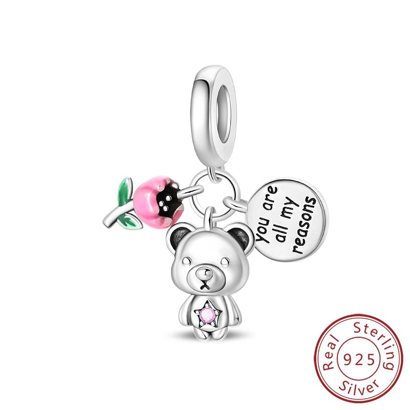 S Copper Charms Pendant Capybara Sausage Dog Animal Safety Chain Beads Fit Original Bracelet Women Jewelry