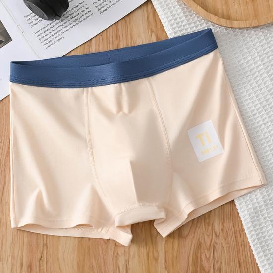 Men Boxer Underwear Elastic Mid-Waist Design Breathable Shorts Briefs Patchwork Color U-Convex Smooth Wiring