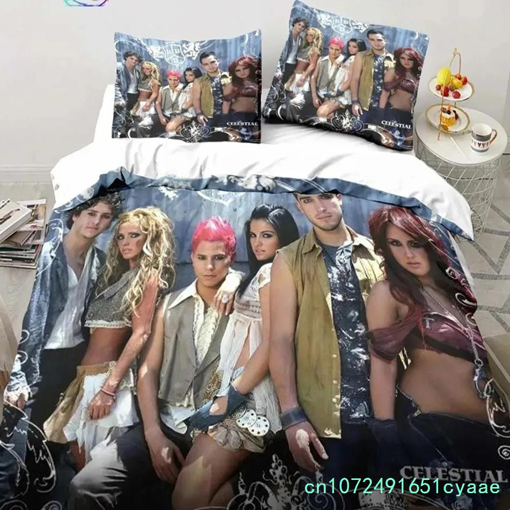Band RBD Bettwäsche-Set Einzelbett Twin Full Queen King Size Bettwäsche-Set Schlafzimmer für Jungen und Erwachsene 3D-Druck Bettwäsche Geschenk für Musikliebhaber