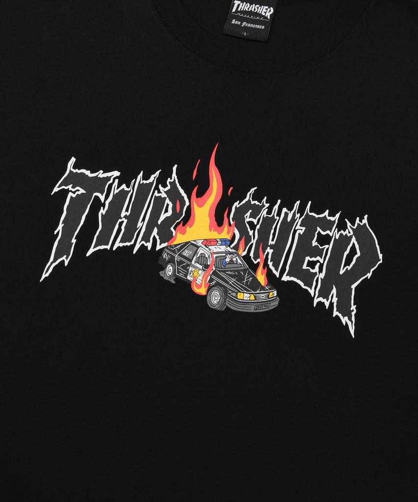 Treasure Burning Car Short Sleeve T-Shirt Black