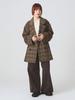 Ray Beams Women's Check Beaver Double-Breasted Half Coat, Brown 0