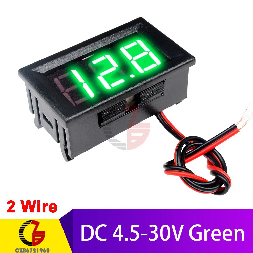 DC 4-100V LED Digital Display Circular Two-wire Voltmeter 12V DC Digital Voltmeter Head Display Reverse Connection Protection