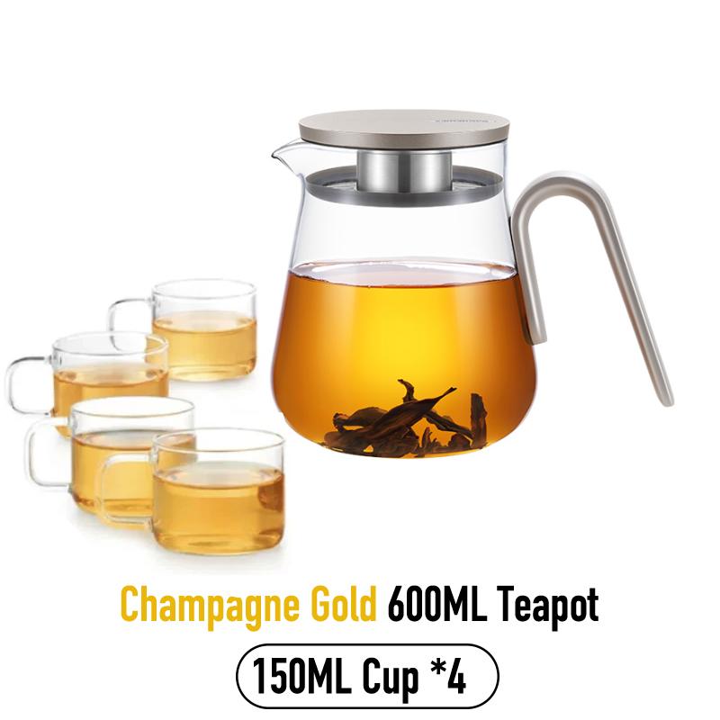 Samadoyo-High Borosilicate Glass Tea Pot, Fruit Tea Pot, Afternoon Tea Set with Filter