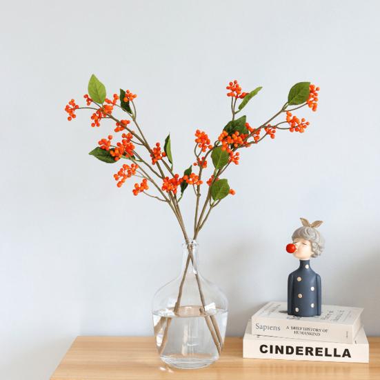 

1Pc Fadeless DIY Поддельный завод Пластик Цветочная композиция Искусственный ягодный стебель для вечеринки