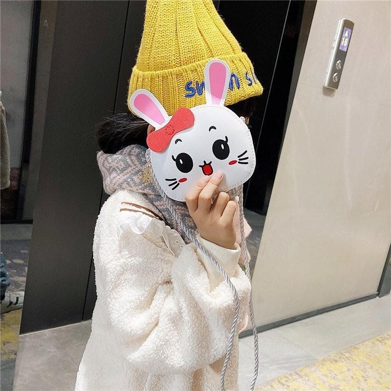 Bow Polyester Bunny Cute Childlike Cartoon Slung Shoulder Bag Is Light Super