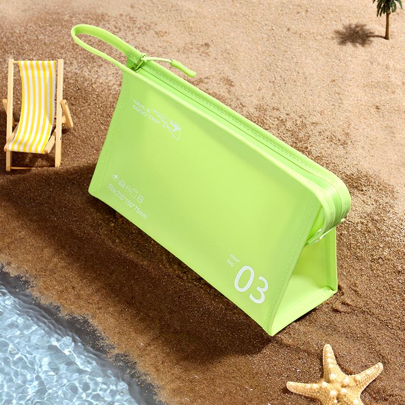 Borsa Trucco Avanzata in Gelatina Impermeabile Borsa da Toilette da Viaggio Borsa Portaoggetti Monocolore Borsa Trucco Grande Capacità RH2310