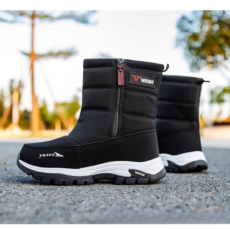 Men's Winter Thickened Padded Wool Waterproof Cozy Warm Cold Lightweight Hiking Waterproof Non-slip Thick-soled Snow Boots