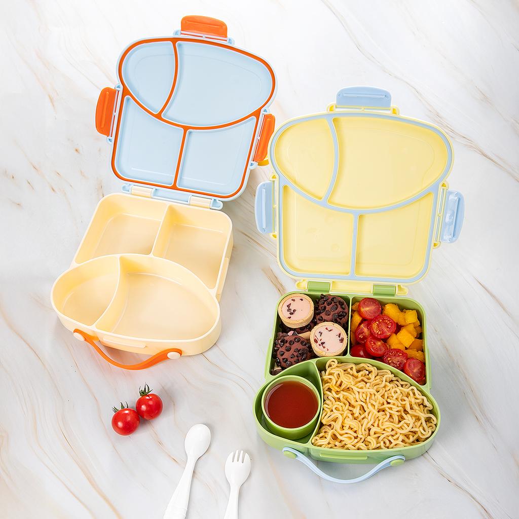 Cute Plastic Children Lunch Box With Compartments Lunch Food Container With Lids Portable Bento Box For Kids Office Students